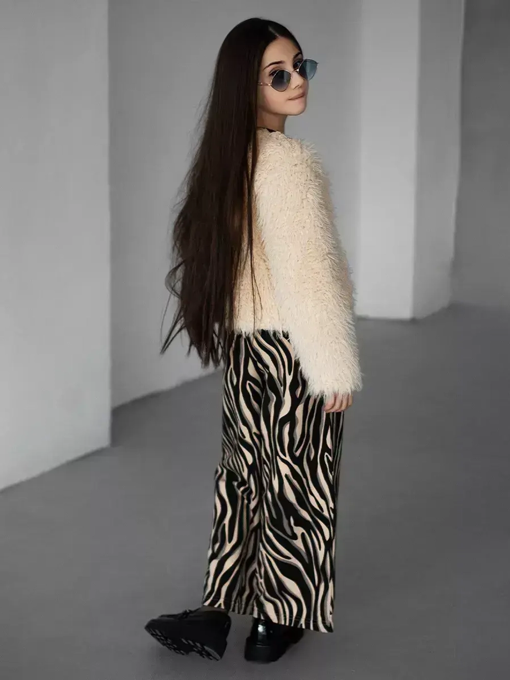 Брюки детские трикотажные палаццо на резинке