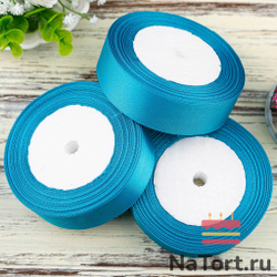Лента атласная 25 мм (23 метра, цвет №47 Морская волна)