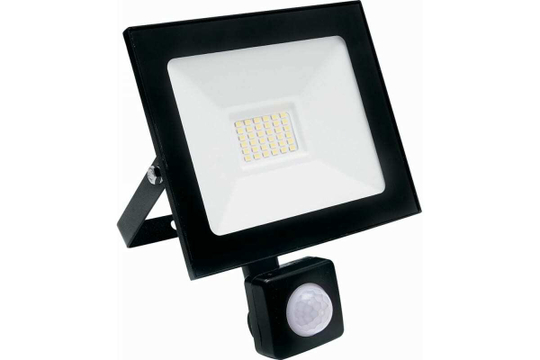 Прожектор LED с датчиком движения SFL80-30 IP65 30W 6400K черный SAFFIT