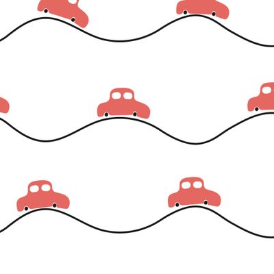 Машинки на волнах. Минималистичный принт