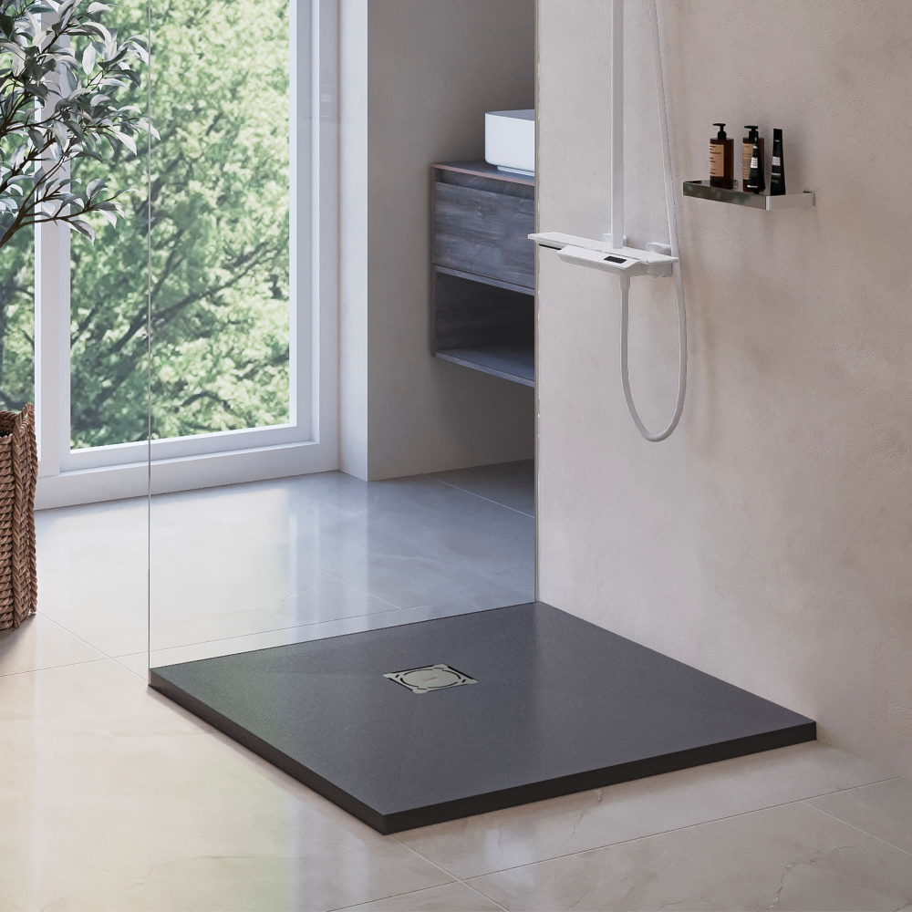 Душевой поддон квадратный RGW ST-G Графит (900x900)