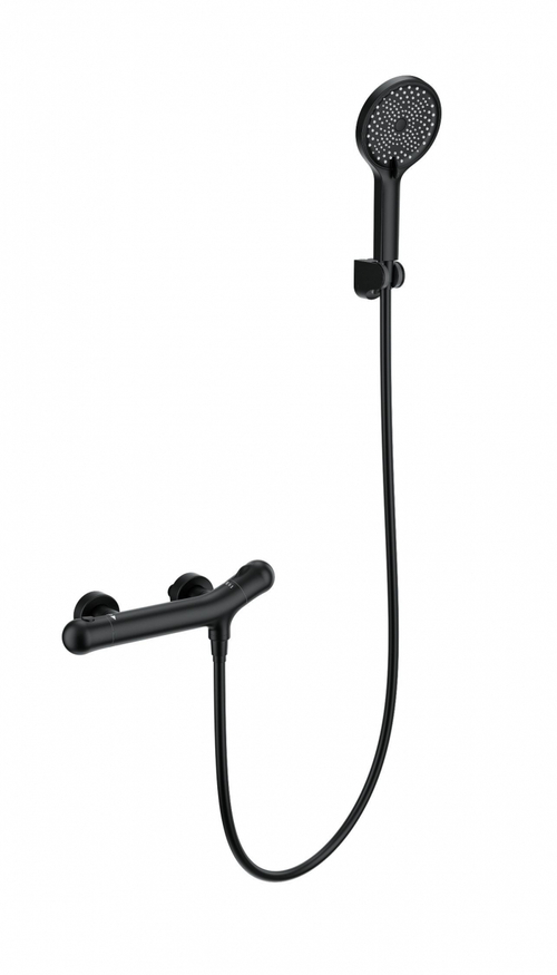 Смеситель для душа с термостатом WONZON & WOGHAND T-1000, Черный матовый (WW-B2057-A-MB)