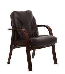 Кресло для посетителей Tango D коричневая кожа