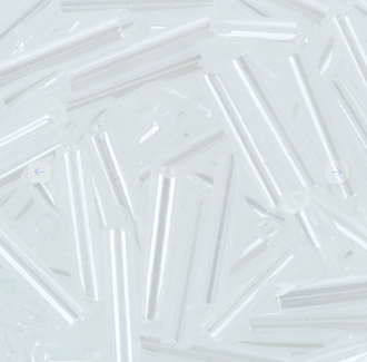 Бисер Япония "TOHO" СТЕКЛЯРУС (BUGLE) №3 9 мм 5 х 5 г №0141 белый/перл