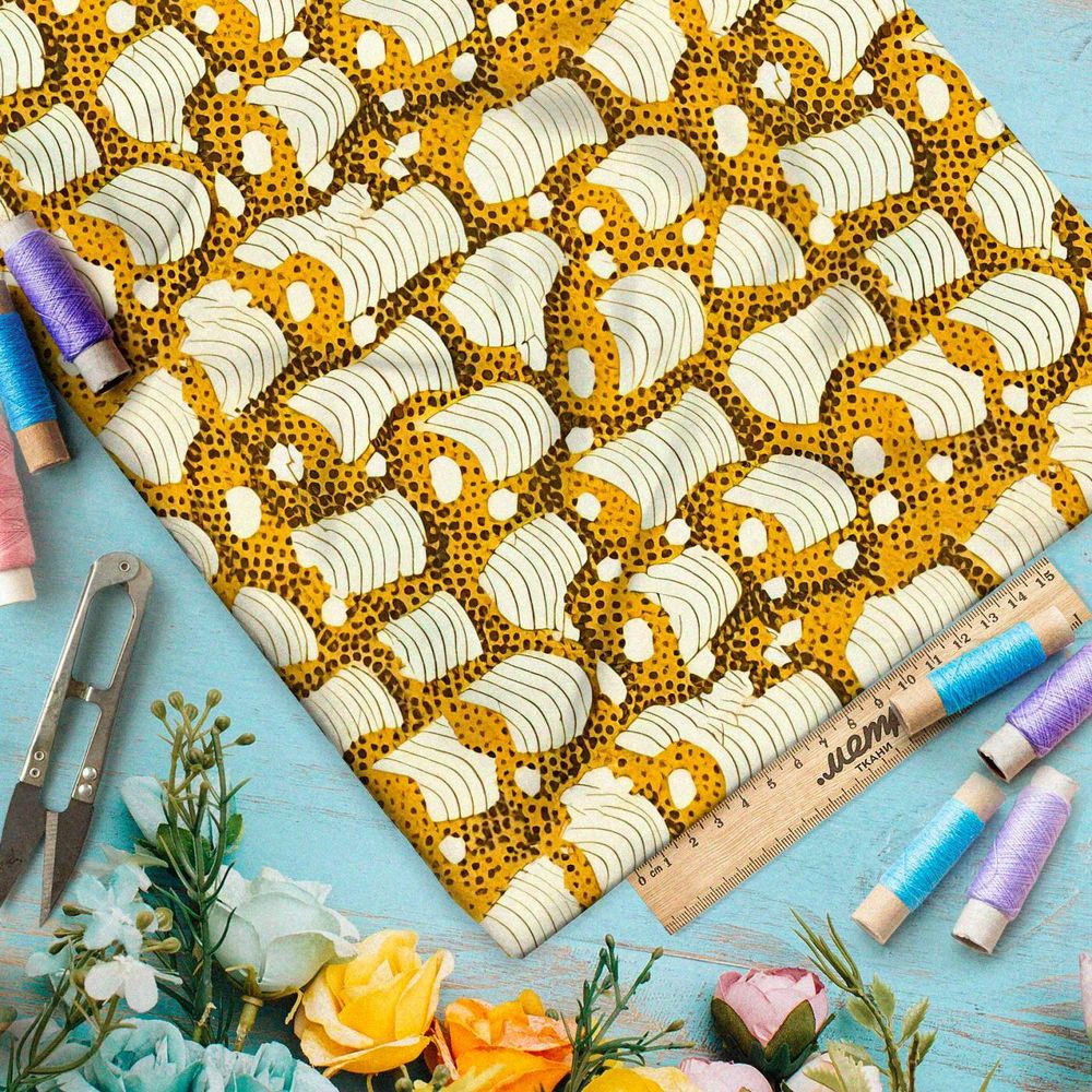 Ткань Барби золотая абстракция