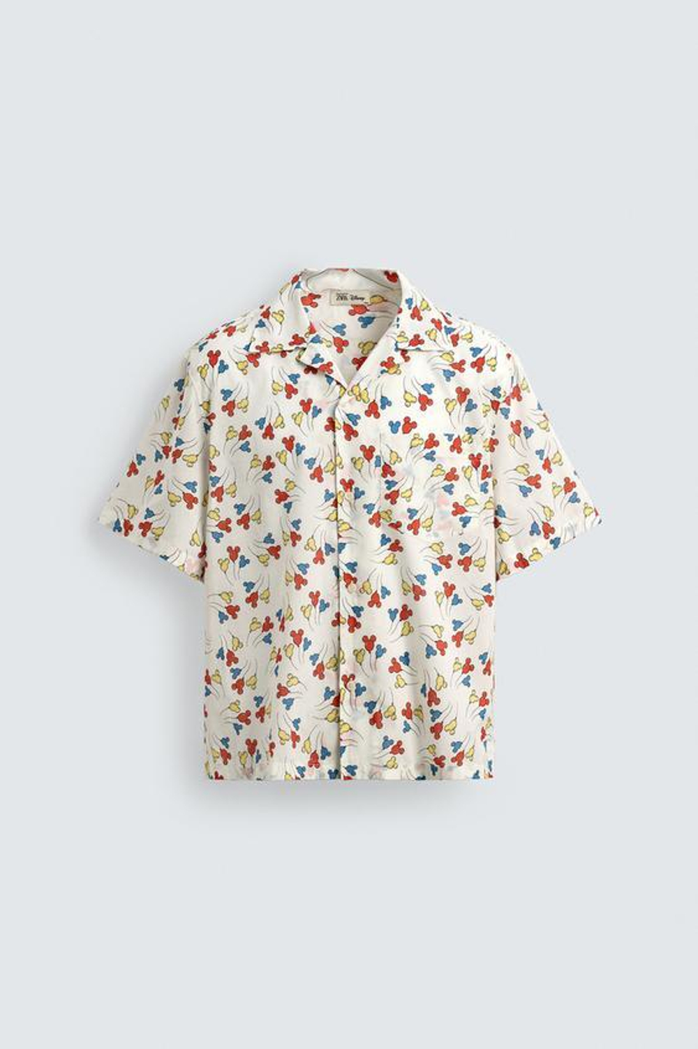 ZARA HARRY LAMBERT X DISNEY РУБАШКА С ШАРАМИ MICKEY MOUSE, БЕЛЫЙ