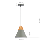 SLE125113-01 Подвес Серый/Серый, Светлое дерево E14 1*40W MODICA