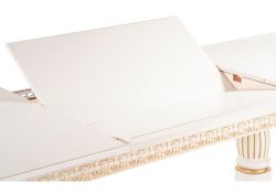 Деревянный стол Морнит 220(320)х110 молочный / золото