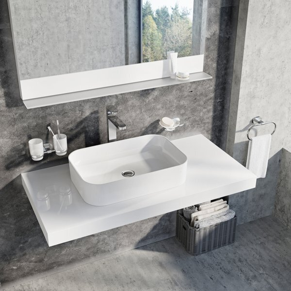 Накладной керамический умывальник Ceramic Slim R