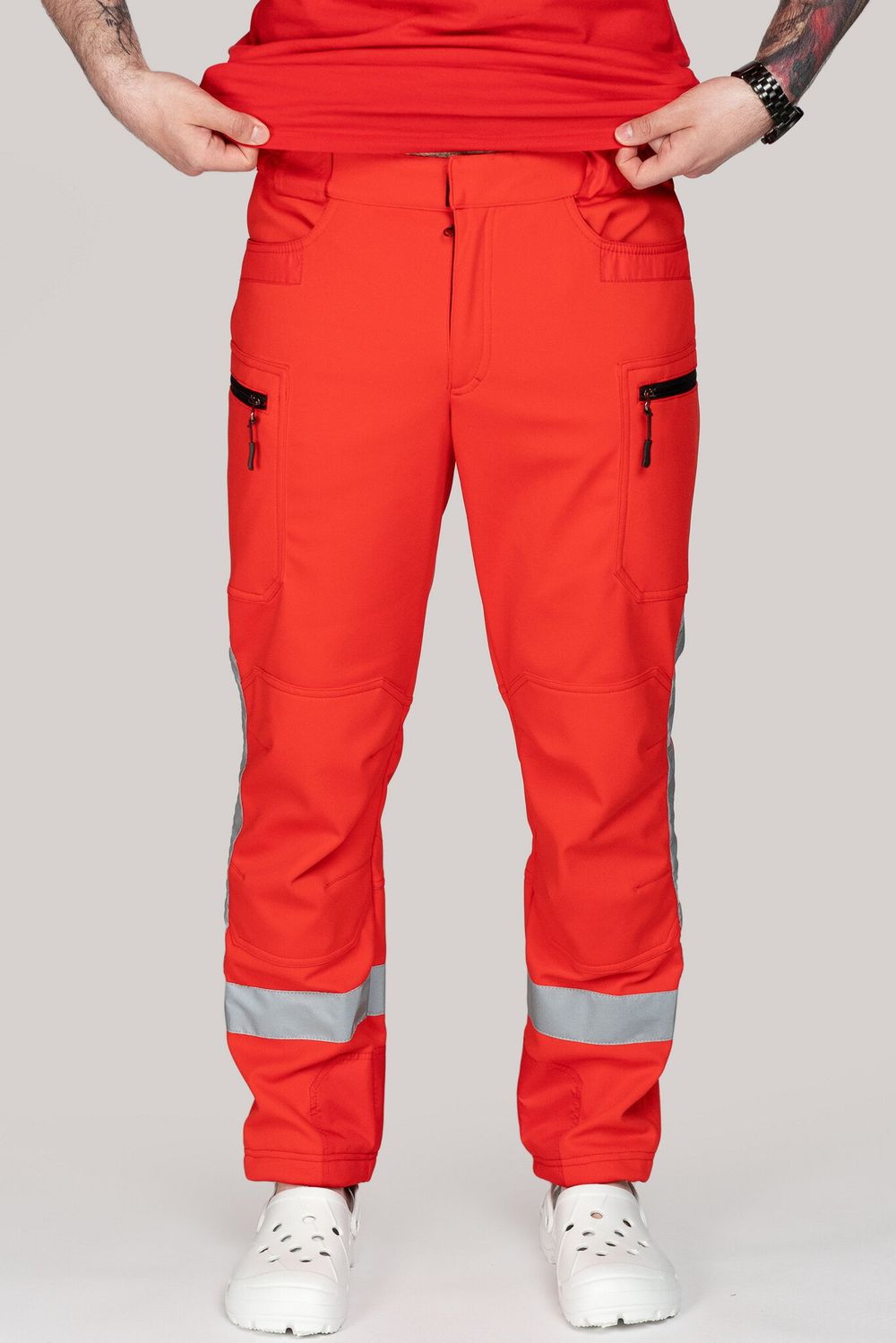 Брюки демисезонные мужская Скорая помощь MedicLine SOFTSHELL красные