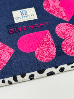 Платок синий с сердечками Givenchy