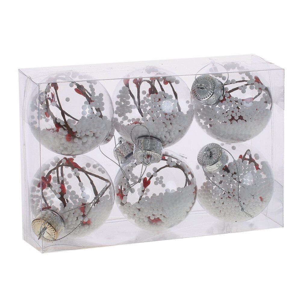 GAEM Набор из 6шт Украшение новогоднее "Шар", D 10 см L23 W8 H26 см