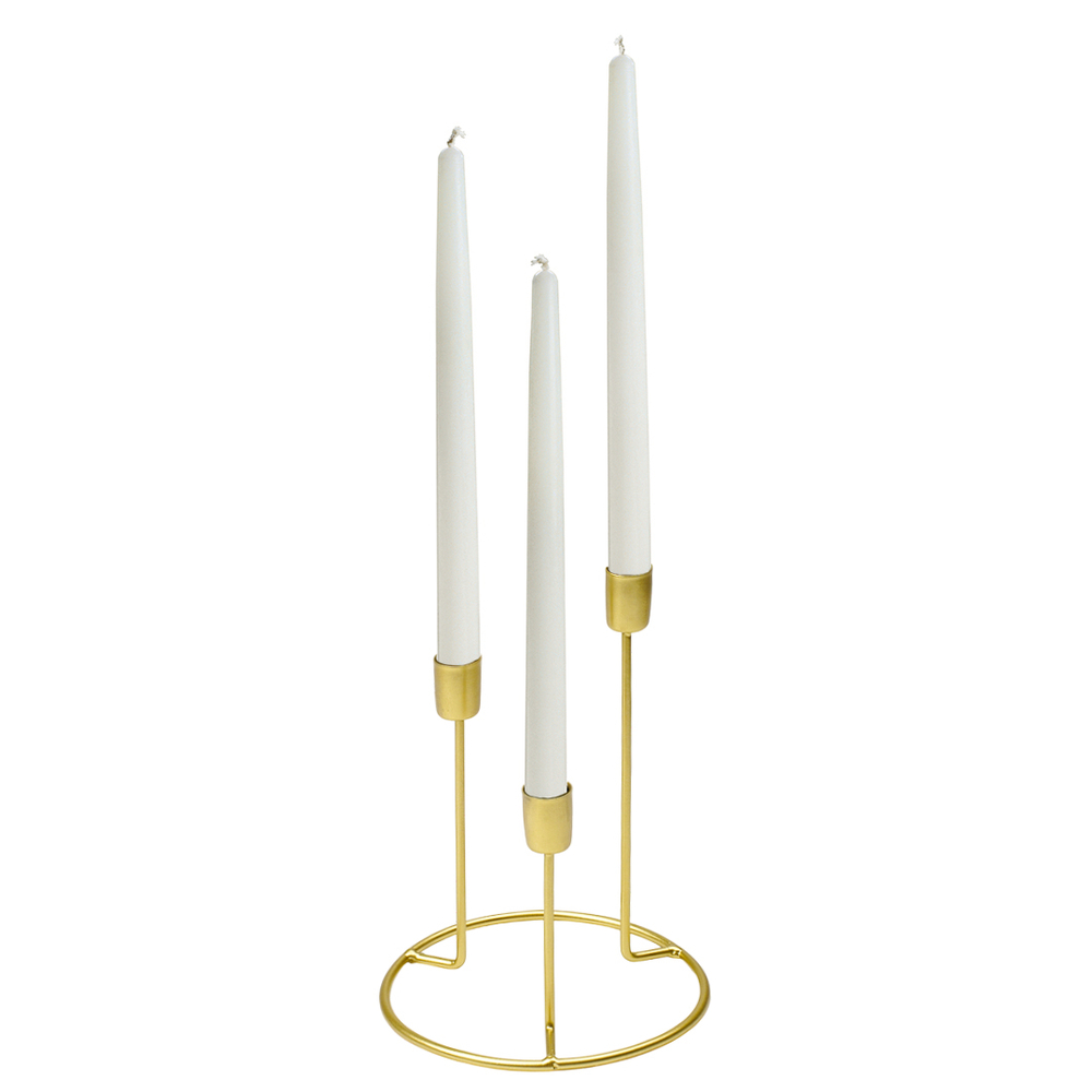 Металлический подсвечник, Д155 Ш155 В200, золотой