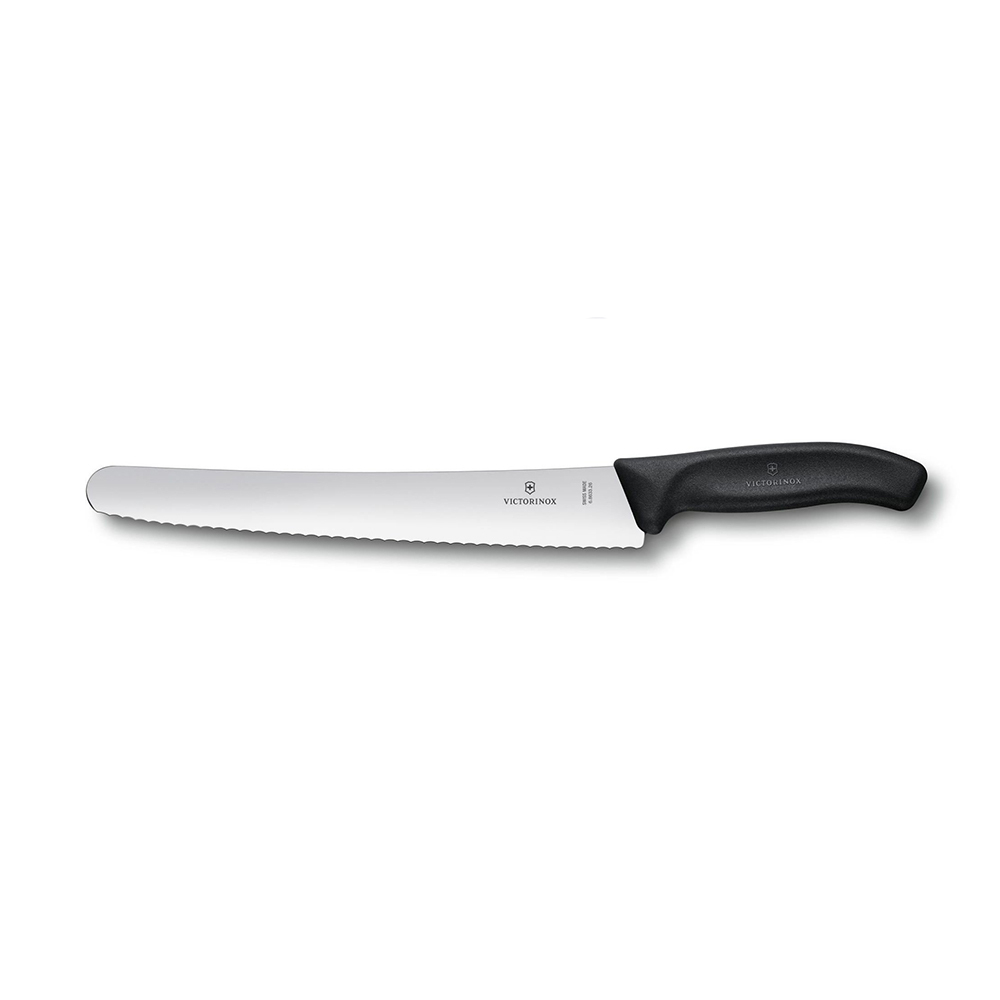 Нож кухонный Victorinox Swiss Classic (6.8633.26G) стальной лезв.260мм серрейт. заточка черный подар