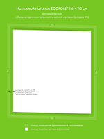 Матовый натяжной потолок 1.3 м2