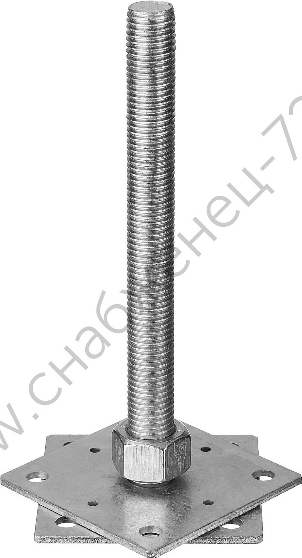 ЗУБР 110х110х250 мм х М24, анкерная регулировочная стойка, цинк (310266-110)
