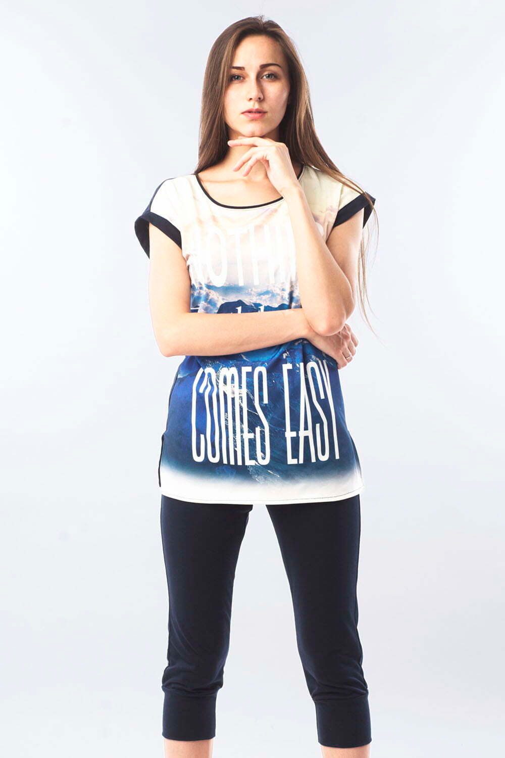 Пижама "АЛЬПЫ" футболка+бриджи КЖ 0042