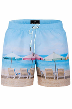 Мужские шорты для плавания с оригинальным принтом Doreanse (Размер: S) (Цвет: голубой)