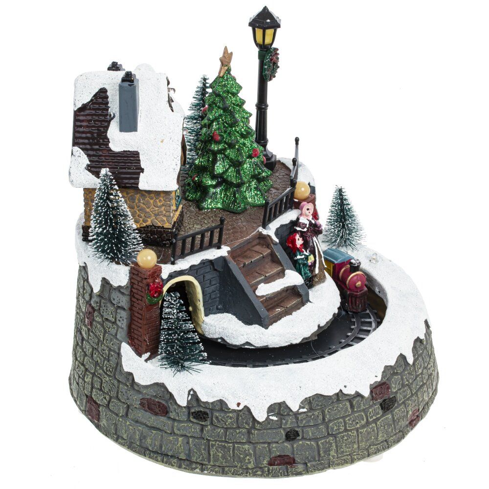 GAEM Фигурка декоративная "Рождество" (4 мелодии, подсвет, движ, 3xAA н/п, +USB), L20 W20 H19 см