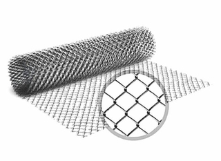 Сетка рабица плетеная оцинкованная (пруток 1,8 мм / высота рулона 1,5 м / 10 пог.м / ячейка 45х45 мм