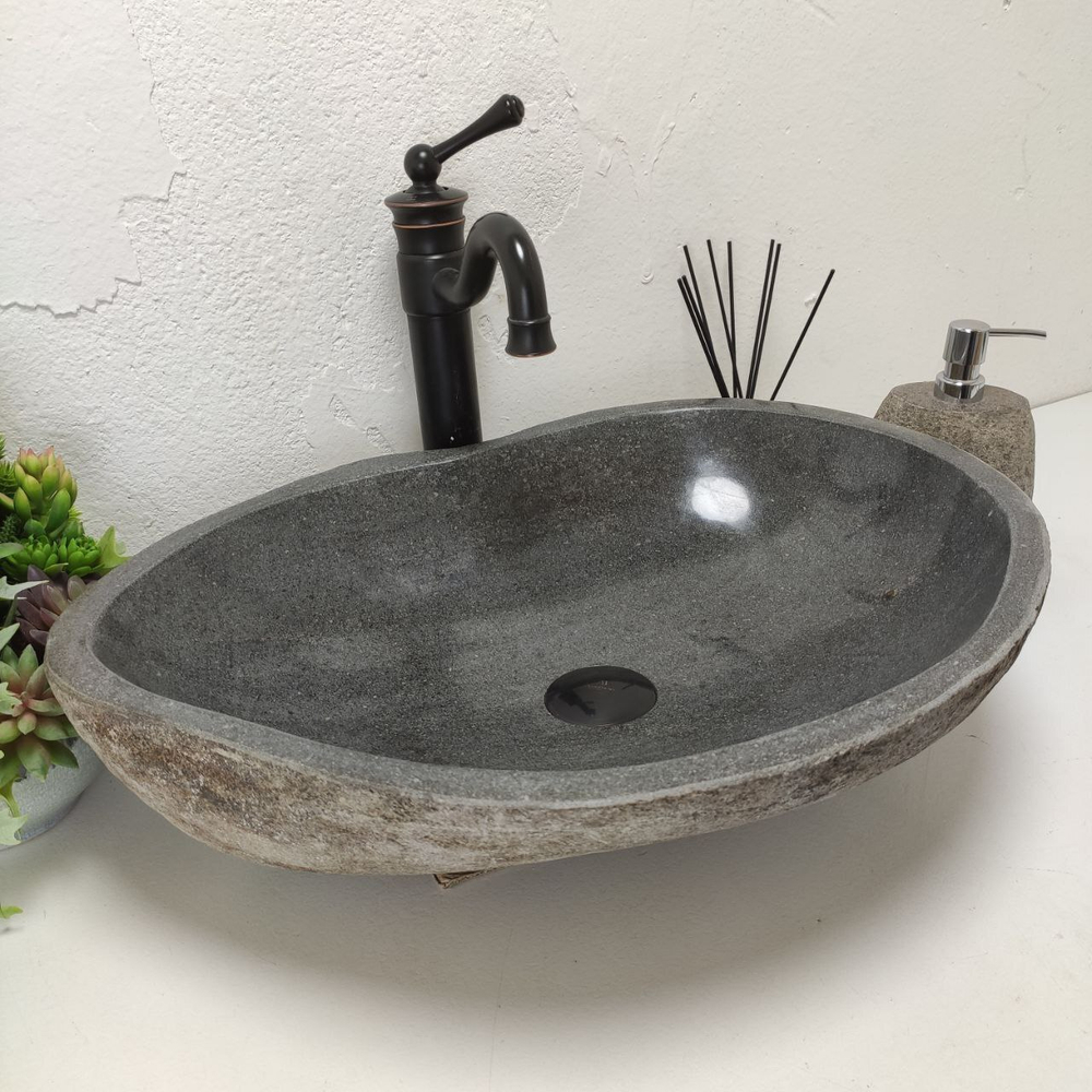 Раковина из речного камня RS61475 (55*41*15) B11