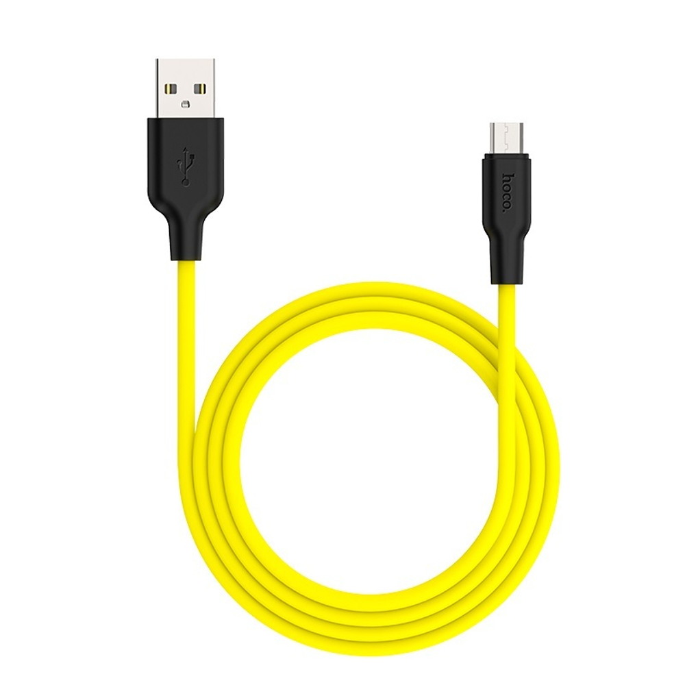 Кабель HOCO X21 Plus USB-microUSB 2.4A 1м Silicone Yellow