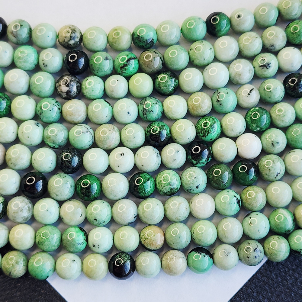 Гранат Андрадит, зеленый гранат, гладкий шар, р-р 6.3мм, цена за нить 10 см