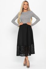 Юбка с кружевом Элегия (черная) Ю14913-10М LT Collection