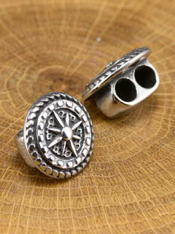 Бусина-кулон ЩИТ из нержавеющей стали