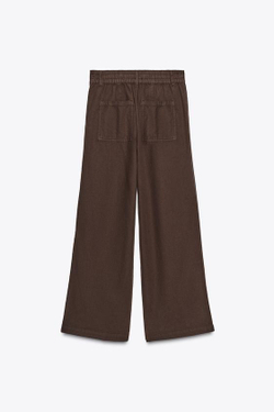 ZARA БРЮКИ-ДЖОГГЕРЫ — ZW COLLECTION, КОРИЧНЕВЫЙ