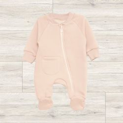 Комбинезон с начесом однотонный бежевый для новорожденных и детей до 1 года, ALARYSPEOPLE