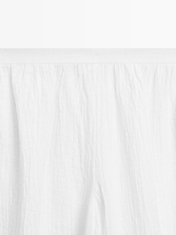 Massimo Dutti Льняные брюки-саруэль, экрю