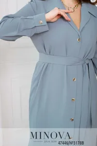 Платье 3178В-Серо-голубой Minova