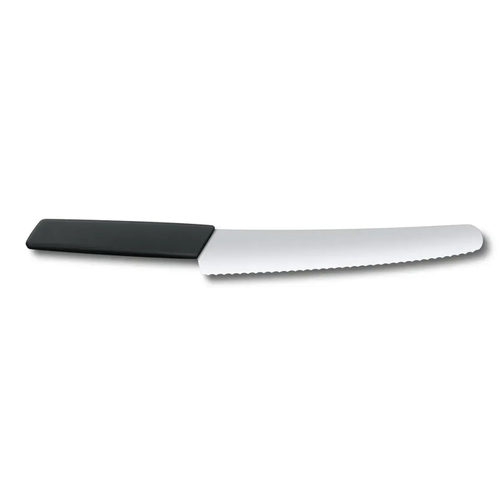Victorinox Нож Swiss Modern 22см с зубцами черный