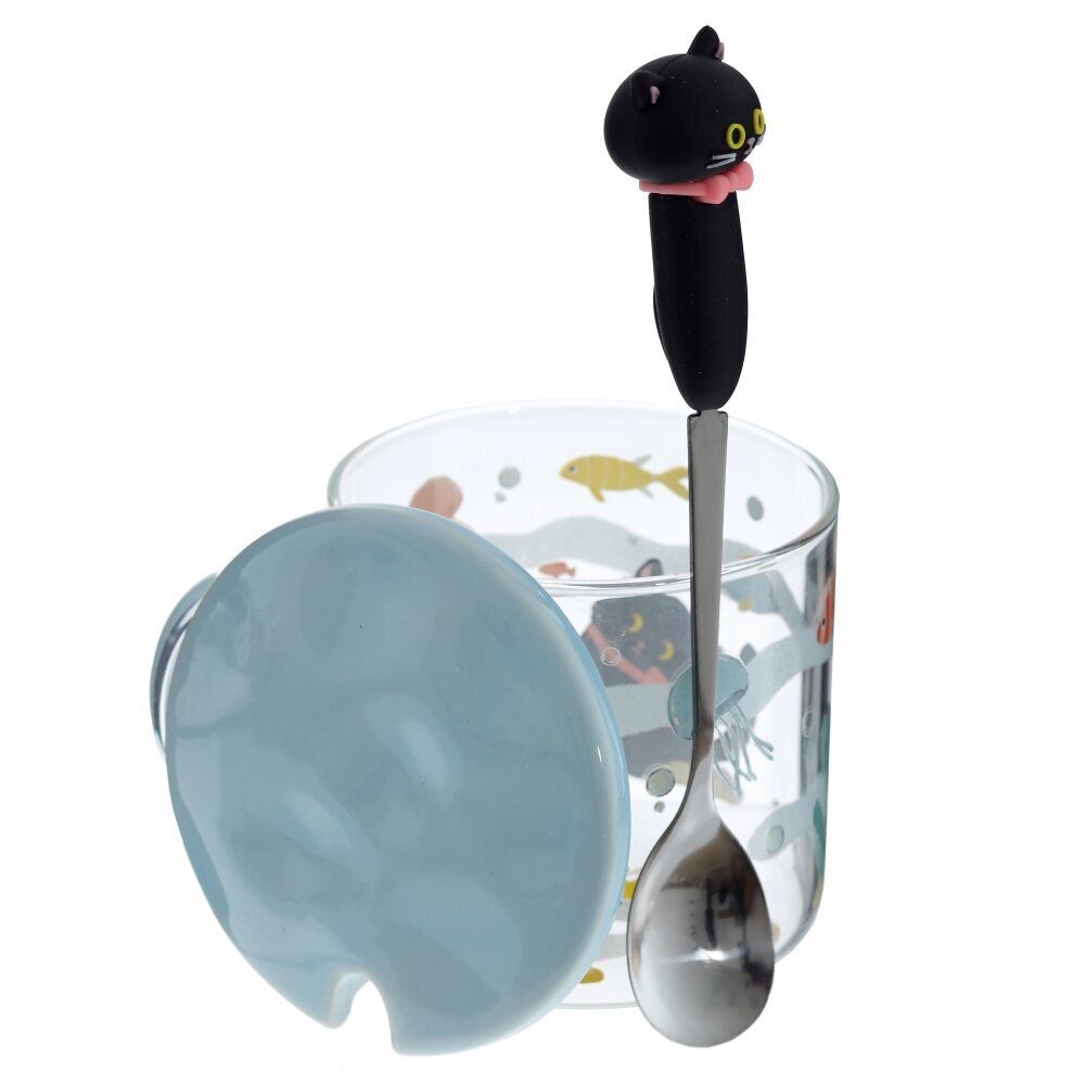 GAEM Кружка с крышкой и ложкой, 300 мл, L11 W9 H12 см, 4в.