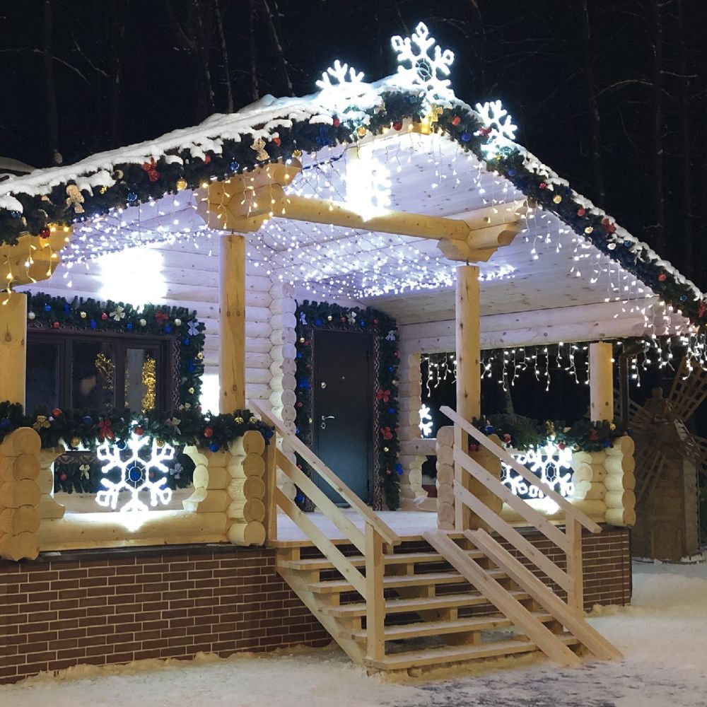 ULD-B5007-300-TBK WHITE IP67 Бахрома светодиодная с эффектом мерцания. 5м. Соединяемая. 300 светодиодов. Белый свет. Провод черный. TM Uniel