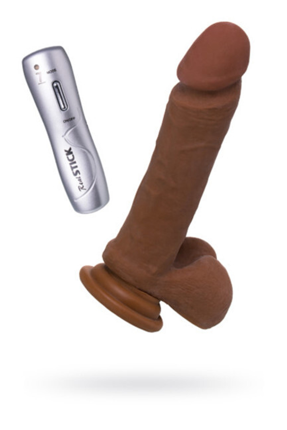 Реалистичный вибро-фаллос на присоске Real Stick Mulatto (7 режимов, 16 см) (Цвет: коричневый)