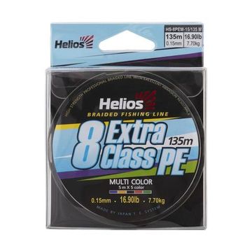 Шнур плетеный Helios EXTRA CLASS 8 PE BRAID Multicolor 0,15mm/135 (HS-8PEM-15/135 M)