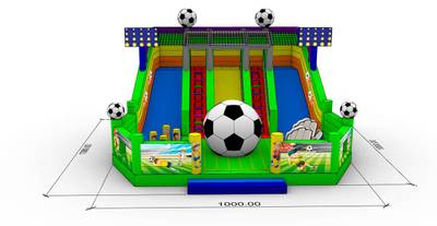 Коммерческий надувной батут «Футбол», 10*10*6 м