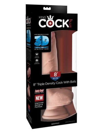 Фаллоимитатор на присоске Тройная плотность King Cock Plus 8 Triple Density Fat Cock with Balls