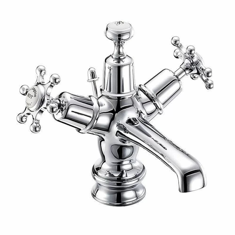 Смеситель для раковины Burlington Regent BIR4-QT хром/ручки белые