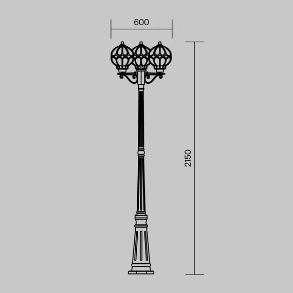 Садово-парковый светильник Виа / Via E27х3 60Вт IP 44 Outdoor o023fl-03g