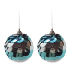 Набор шаров "Чeшуйки", голубой-серебряный, 2 шт. (Аспект)