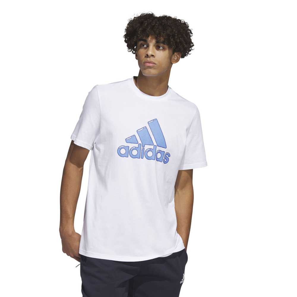 Мужское теннисное поло adidas Logo Pen Fill - Sportswear Graphic T-Shirt Men - White, Blue