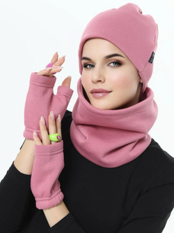 Шапка бини с начесом для хвоста, дред и кос