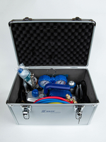 Набор инструментов WK-7P в алюминиевом кейсе (вакуумный насос, коллектор, шланги, вальцовка, труборез, труборасширитель, риммер)(аллюм. кейс)