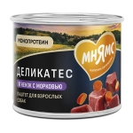Влажный корм консервы для собак всех пород Деликатес "Клефтико по-афински" паштет из ягненка с морковью Мнямс 0,2кг 12 шт