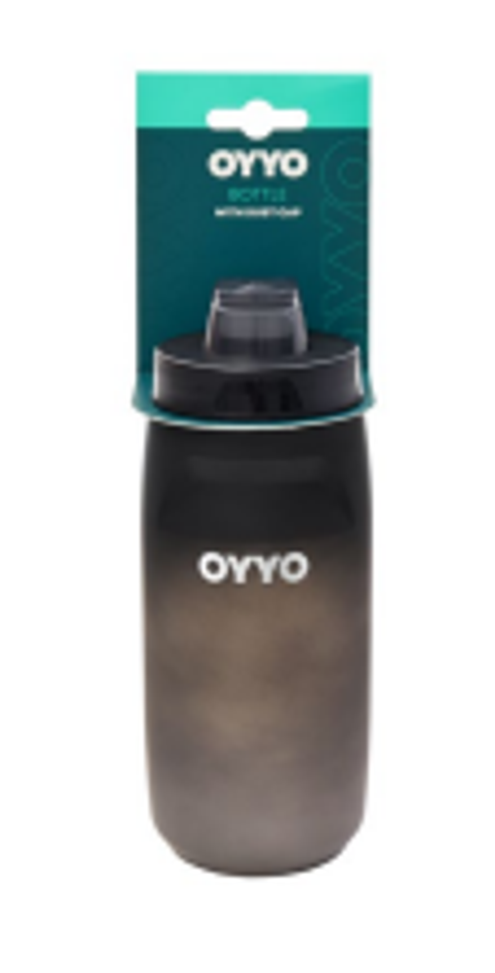 Фляга с крышкой OYYO, BT03, 620 мл, градиент, пищевой пластик ((), черно-серый)