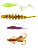 Perch Snack Pack #4 67 шт (0,8"-1,4") - набор силиконовых приманок для окуня от Lucky John