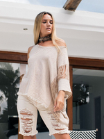 Асимметричный бохо-топ бежевый